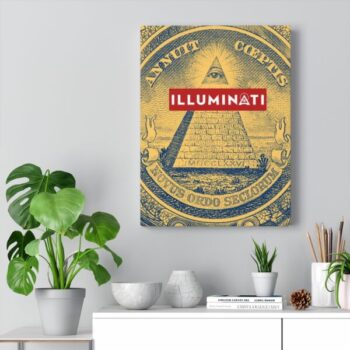 Novus Ordo Seclorum Illuminati Canvas [Blue & Gold] - Image 4